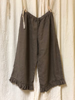 Ruffle Bottom Pant Crop Style, Linen