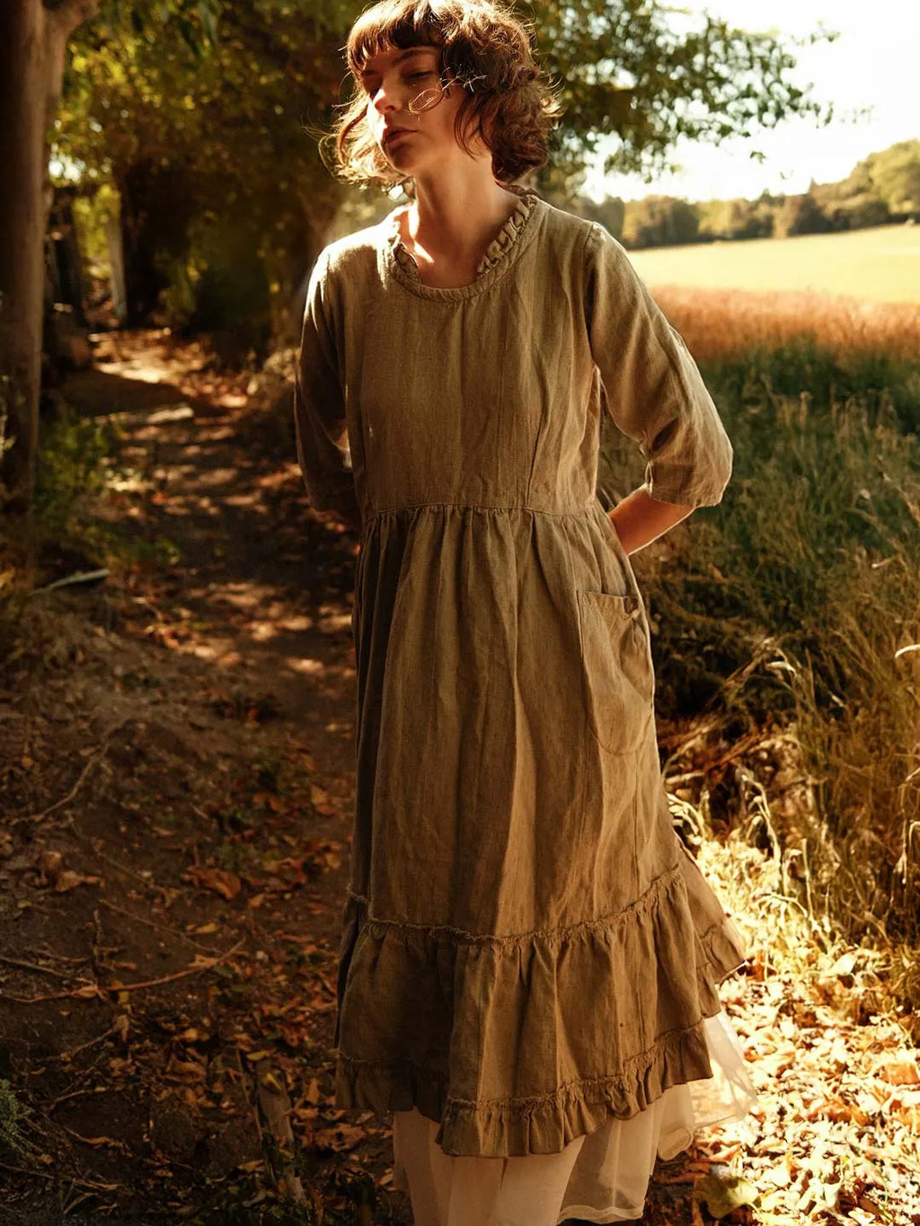 long linen maxi dress Linen Maxi Dress Large / Amber main image 0