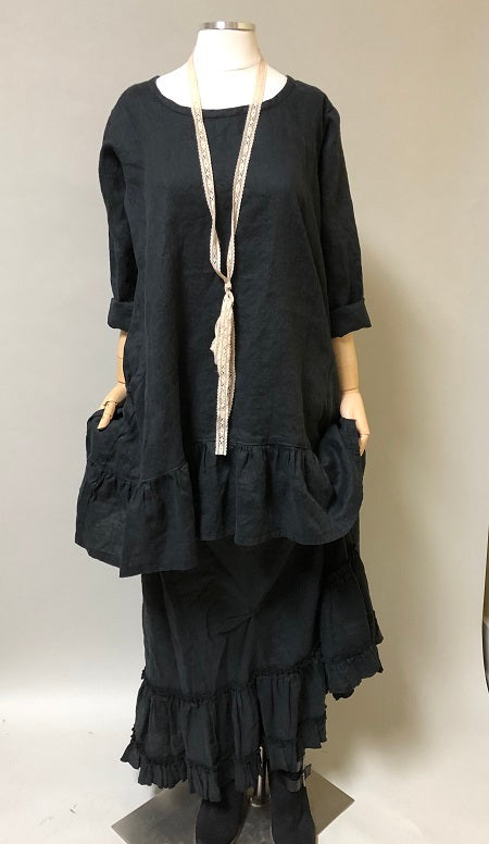 Cora Top Linen Black / S