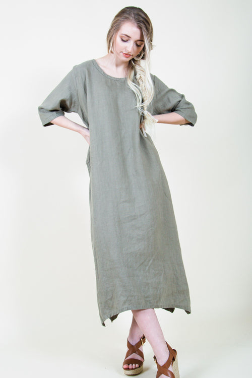 Minimal linen dress ethically made
