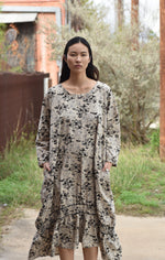 Sybil Dress Flax Linen Print