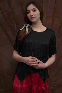 Simple Crop Tee in Rayon Satin