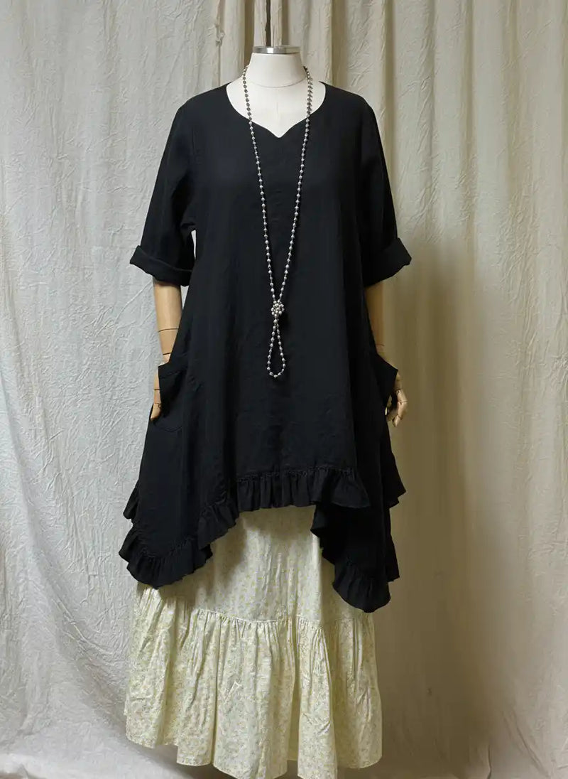 Lana Top in Linen, USA - Heart's Desire Clothing