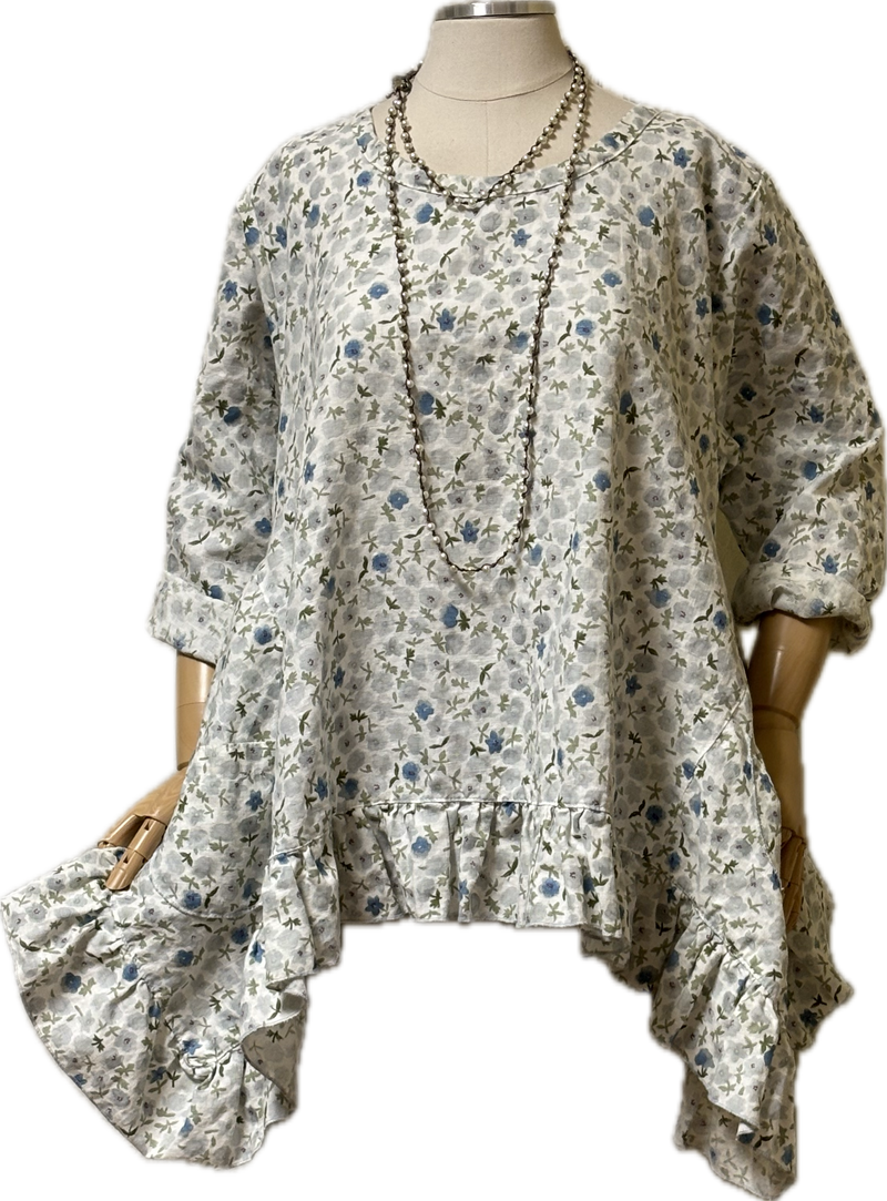 Butterfly Top Long, Linen