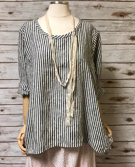Crop Simple Tee in Linen, USA