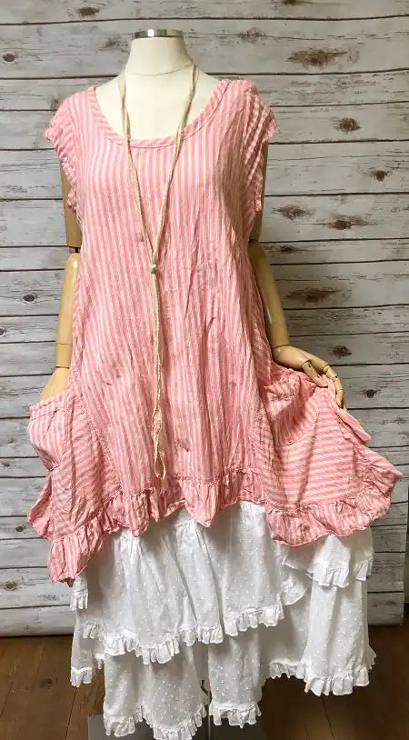 Flutter Top Rustic Woven Cotton, USA