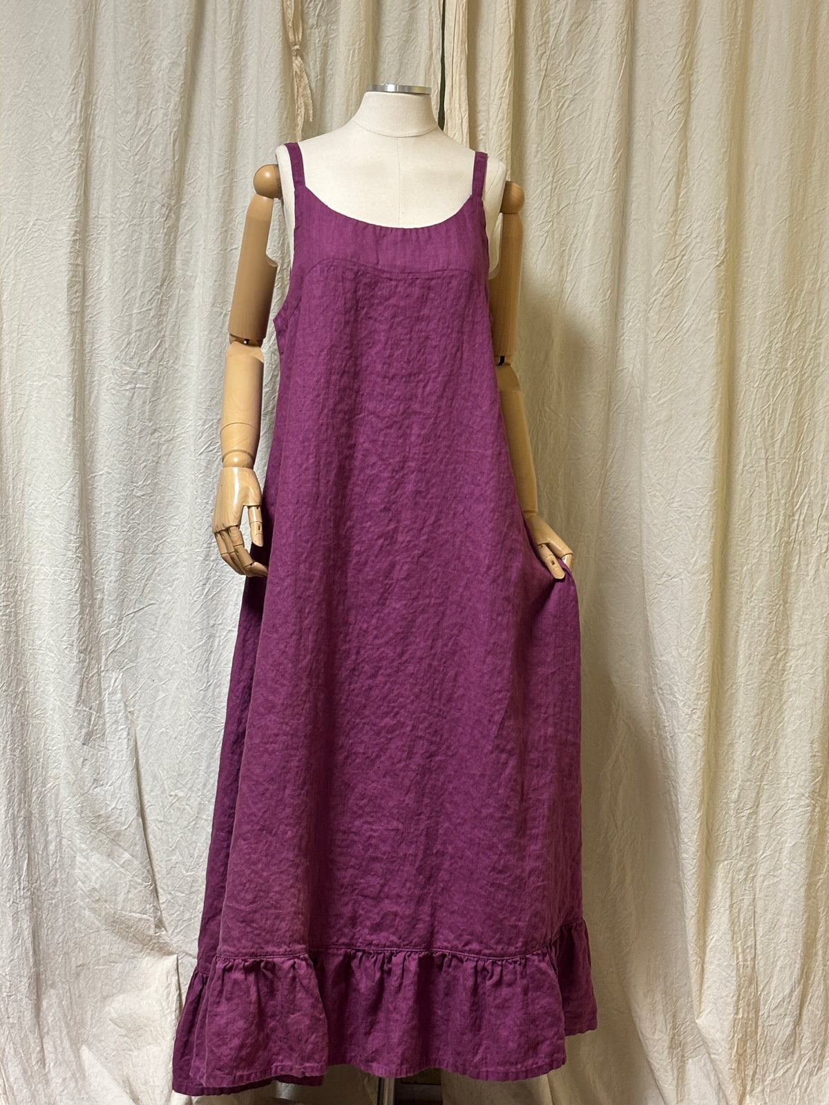 Sunday Slip Dress Linen Wild Berry / XS