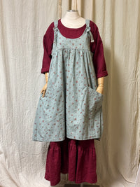 Arminda Pinafore, Floral Linen - Heart's Desire Clothing