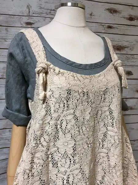 Knot Top Cotton Lace Vest