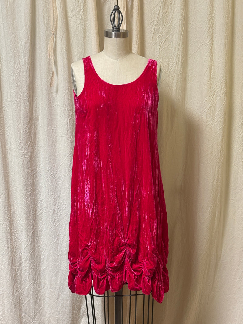 Petal Slip Dress Short in Velvet - Heart's Desire Clothing