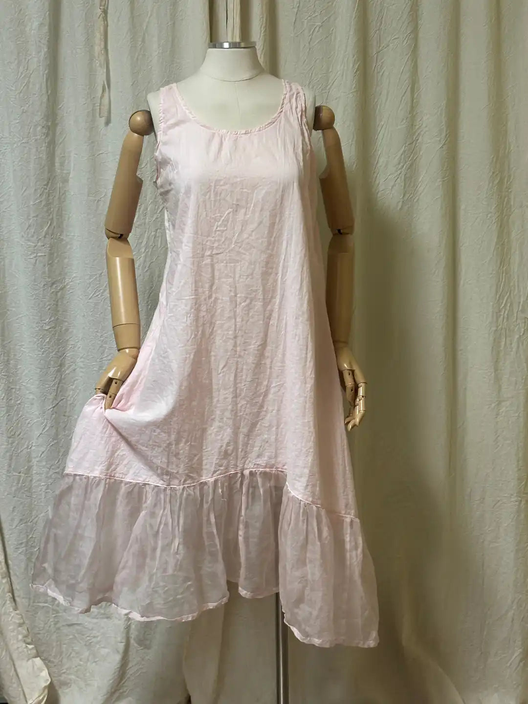 Nicole Slip cotton slip with silk organdy BOHO vintage style