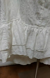 Double Ruffle Slip Long, Linen