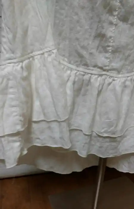 Double Ruffle Slip Long, Linen