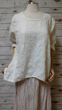 Crop Simple Tee in Linen, USA
