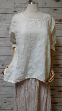 Crop Simple Tee in Linen, USA