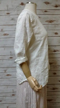 Crop Simple Tee in Linen, USA