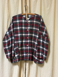 Plaid Flannel oversized Boxy Button Front top