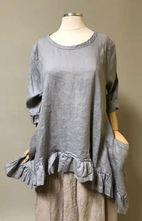 Butterfly Top Long, Linen