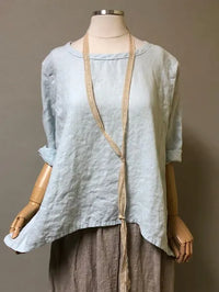 Crop Simple Tee in Linen, USA