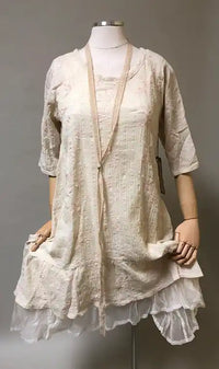 Nicole Slip Cotton Bamboo with Silk Organdy Ruffle