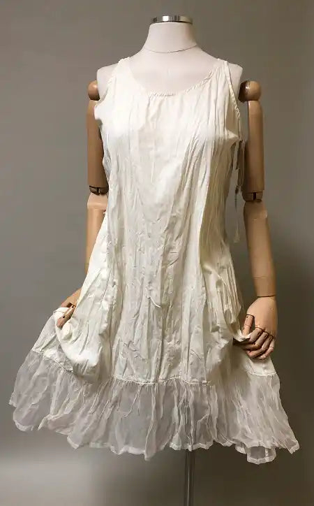 Nicole Slip Cotton Bamboo with Silk Organdy Ruffle