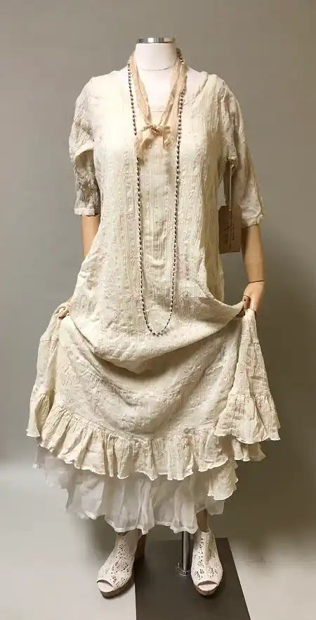 Fairy Slip Cotton with Silk Organdy Ruffle