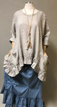 Butterfly Top Long, Linen