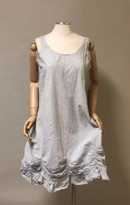 Petal Slip Dress Short Cotton Seersucker