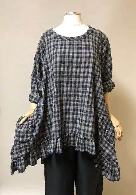 Boho flannel top Butterfly Long in Flannel