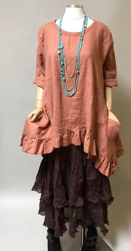 Butterfly Top Long, Linen