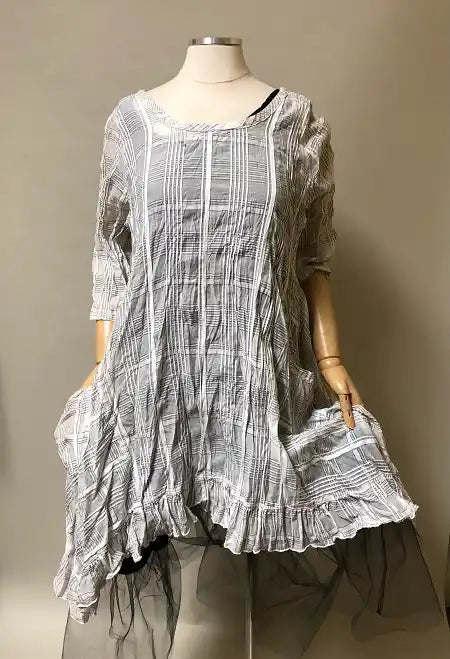 Flutter Top Cotton Silk Plaid