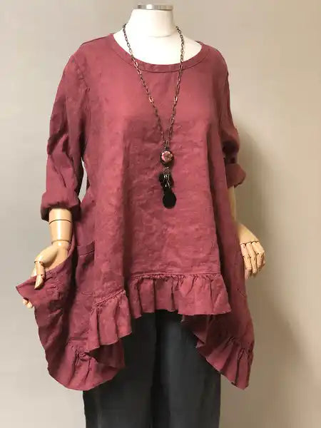 Butterfly Top Long, Linen