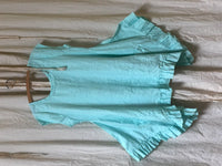 Flutter Top with Cap Sleeves in Linen