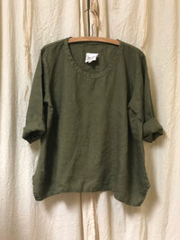 Crop Simple Tee in Linen, USA