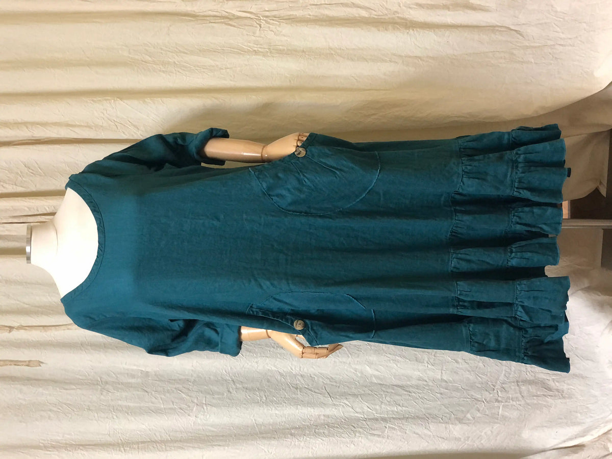 Prairie Dress Linen 3/4 sleeve