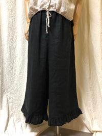 Ruffle Bottom Pant Crop Style, Linen