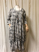 Sybil Dress Flax Linen Print