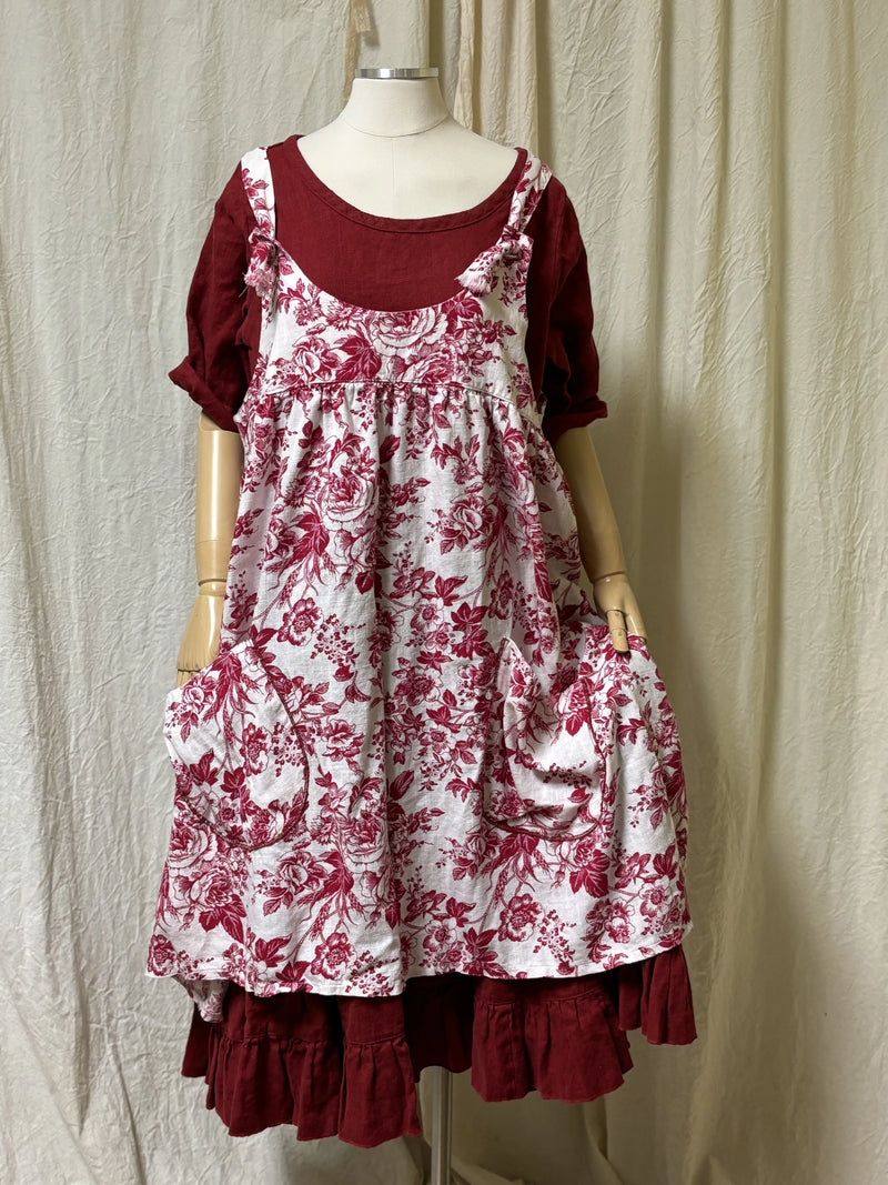 Arminda Pinafore Floral Linen