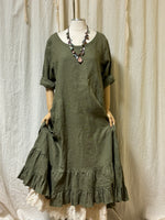 Angie Dress 3/4 sleeve in Linen