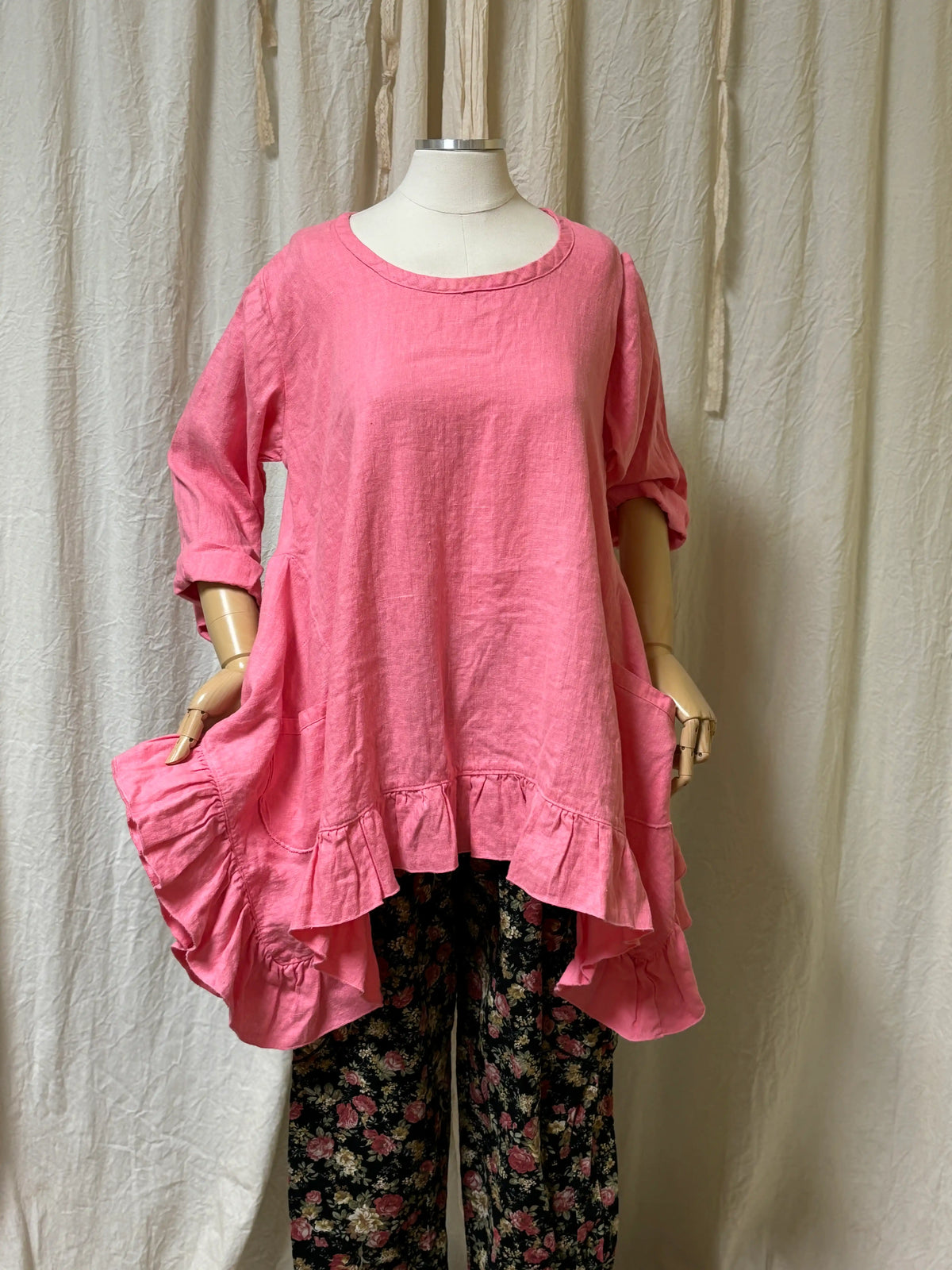 Butterfly Top Long, Linen