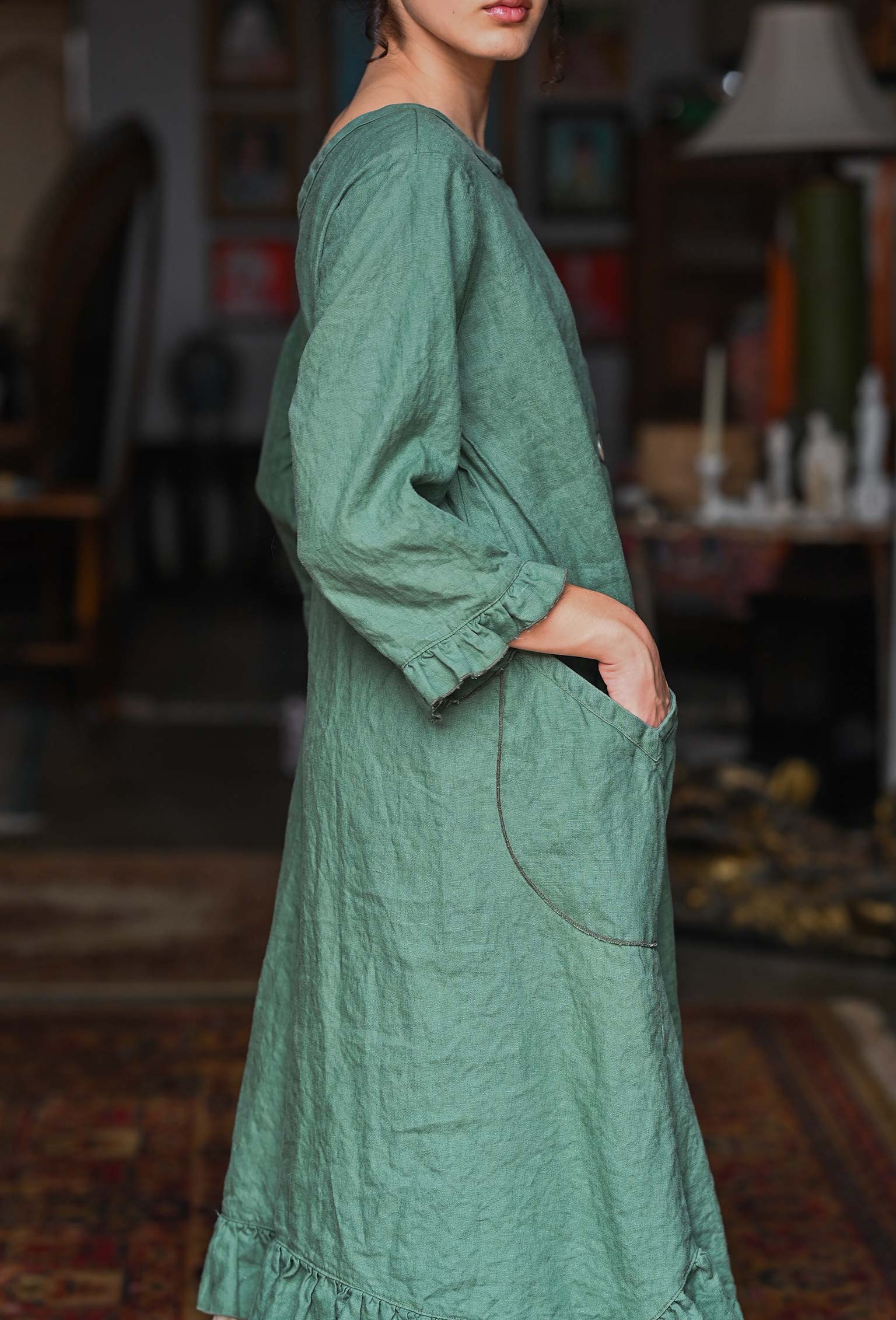 Alexandra Over Smock Linen Sangria / M Alexandra Over Smock Linen Sangria / M