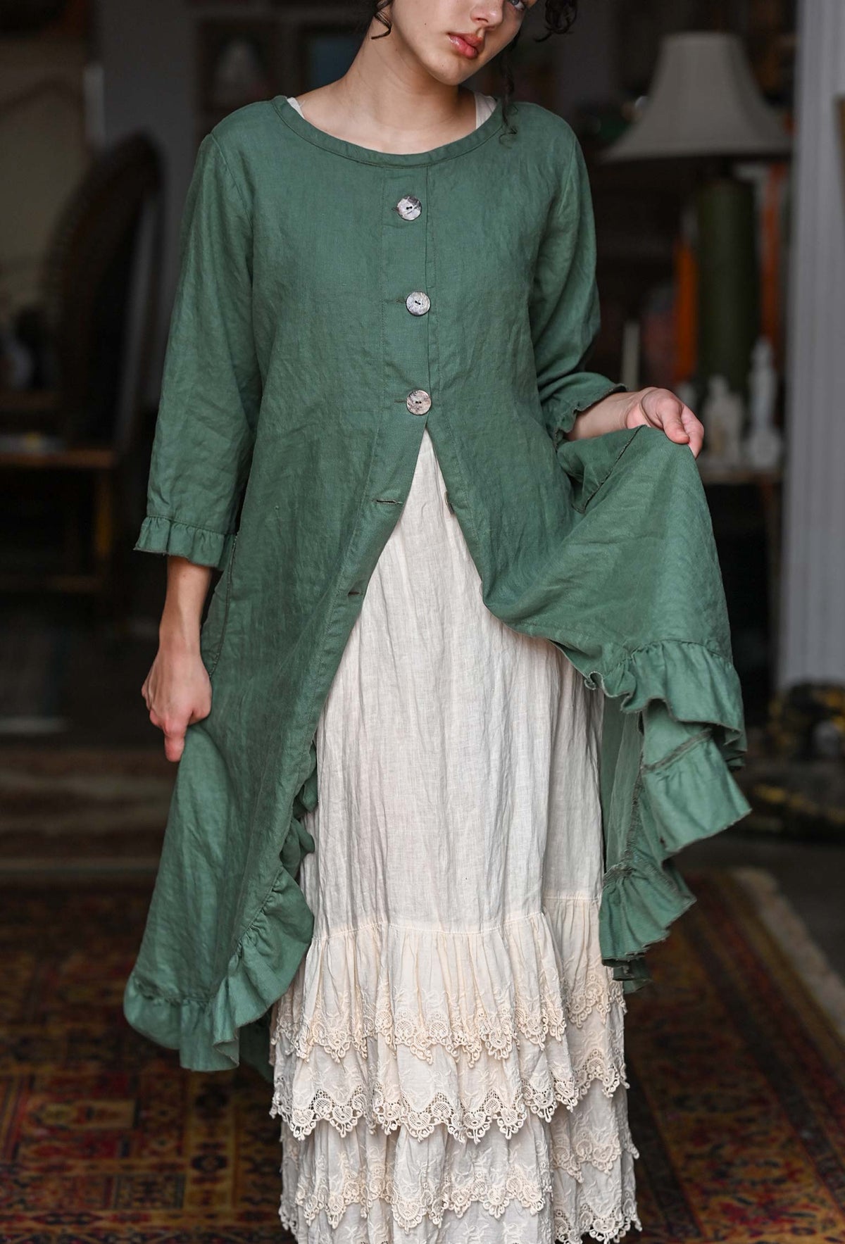 Alexandra Over Smock Linen Sangria / M Alexandra Over Smock Linen Sangria / M