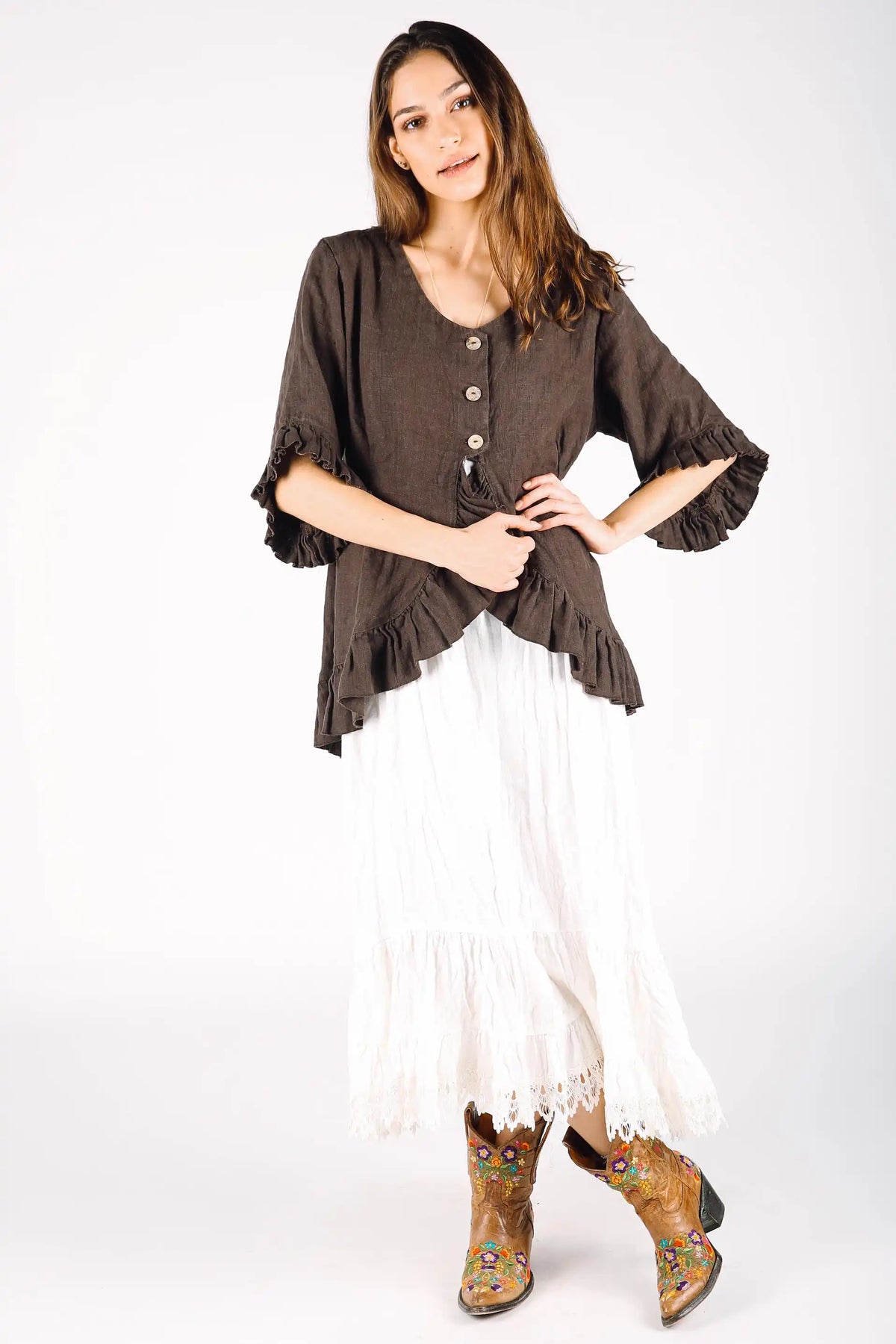 Bohemian linen jacket April Jacket in Linen