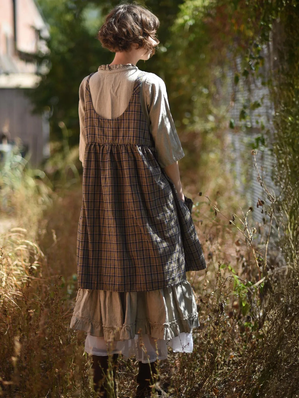 Boho Lagenlook Arminda Pinafore in Rustic Cotton, USA – Heart's