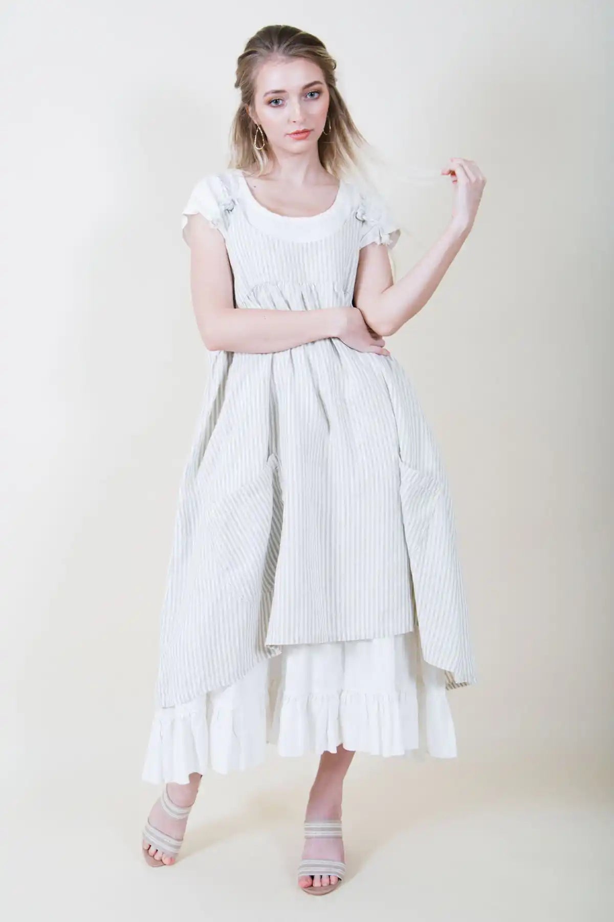 Prairie Dress, Cap Sleeve Linen