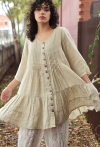 Tuck Top Linen By Grace