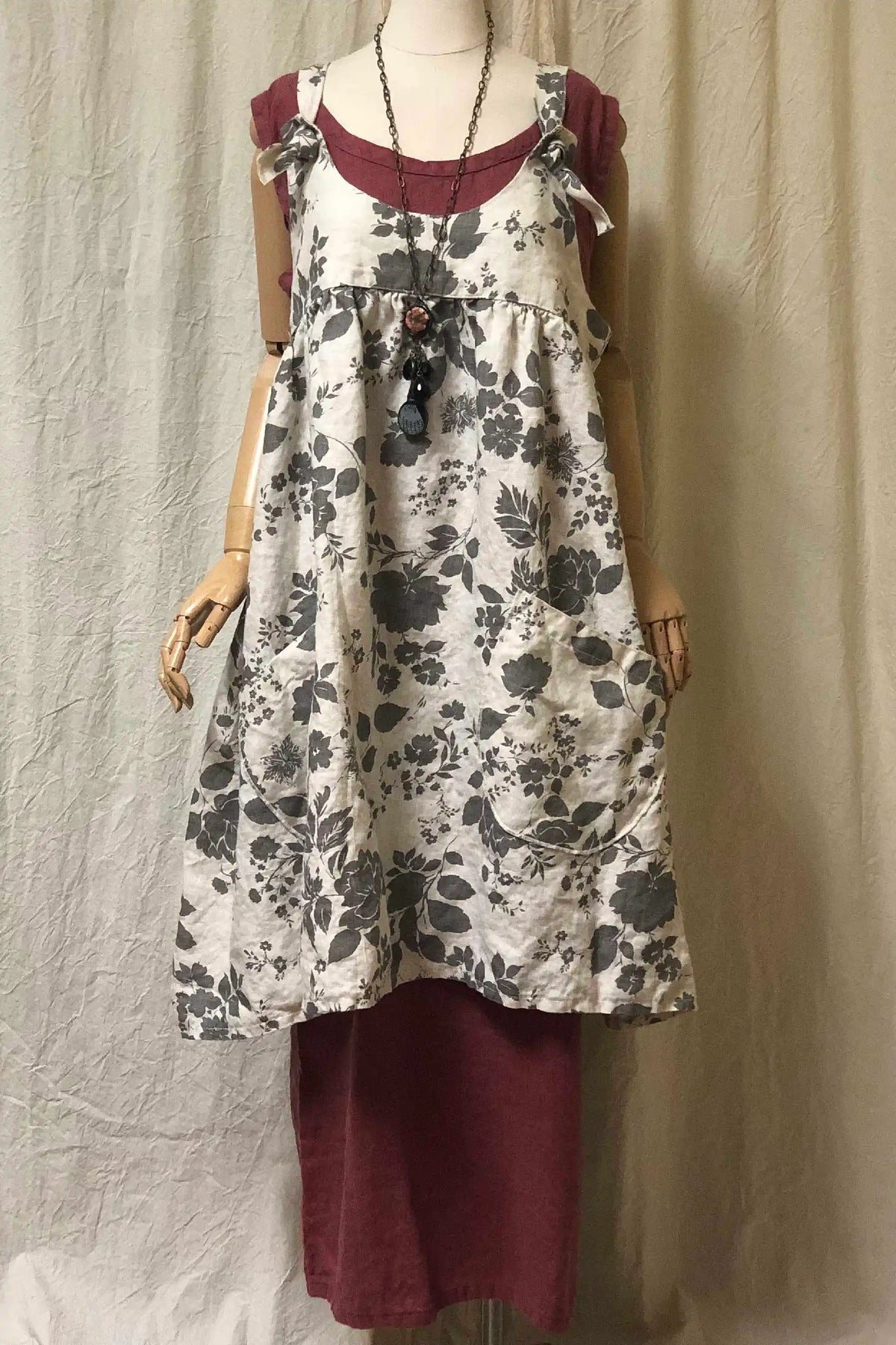 Arminda Pinafore Floral Linen