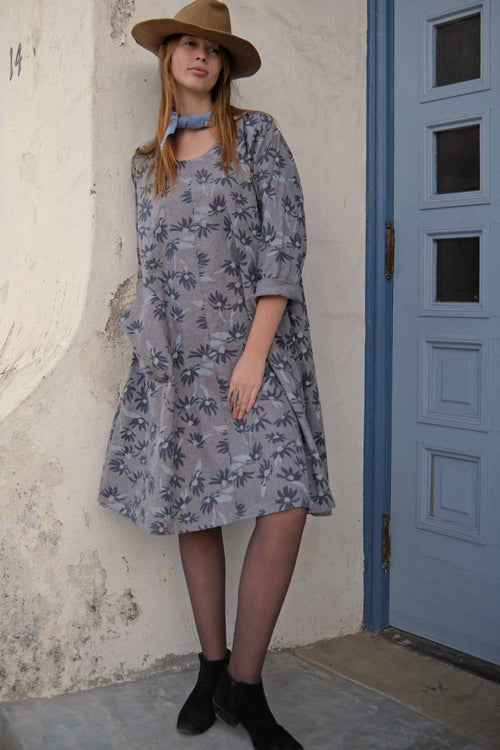 Juliette Dress in Silk Screen Linen