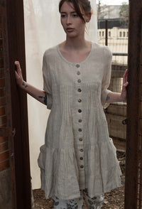 Oatmeal linen blouse Tuck Top Linen By Grace