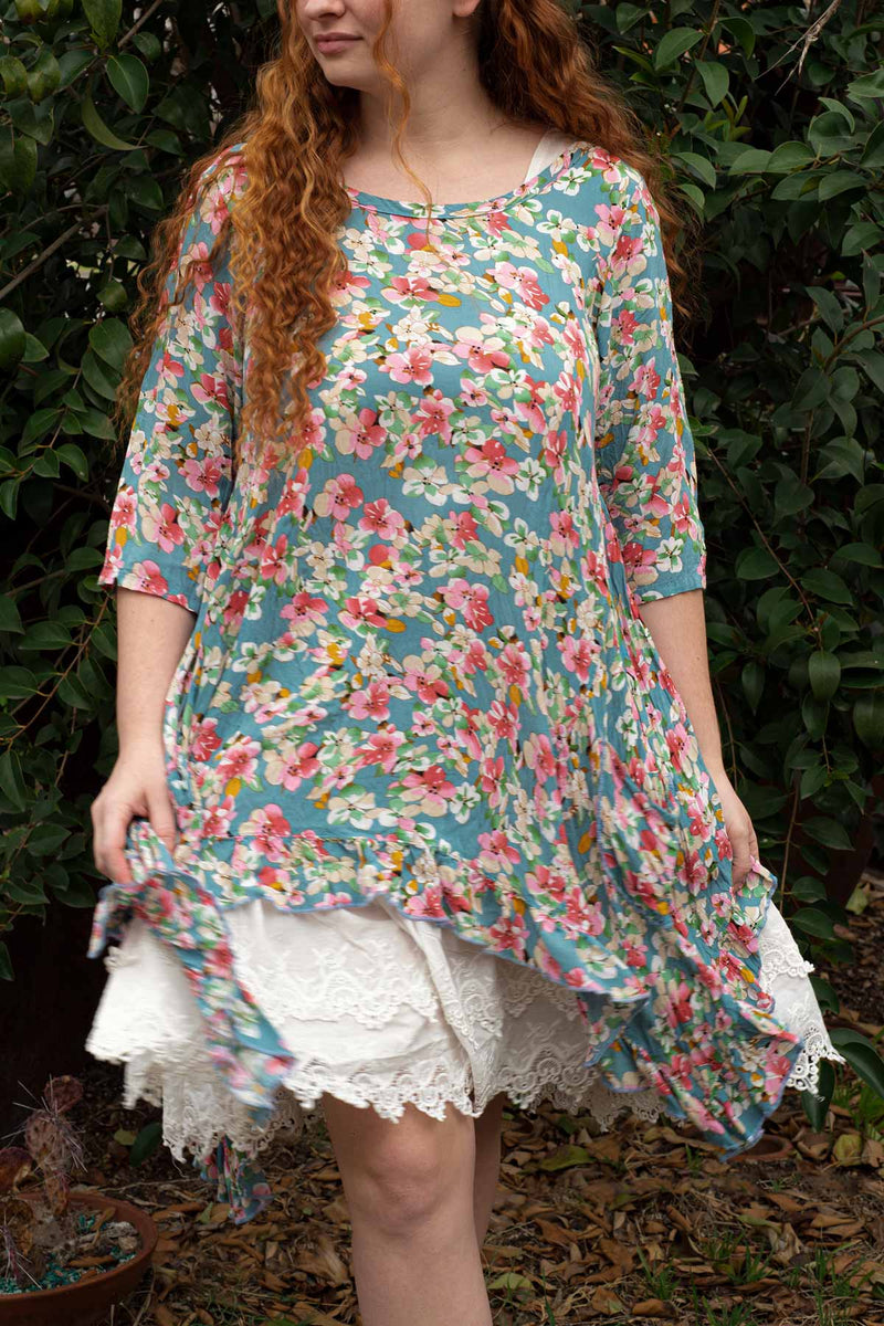 Swing Slip Short with Lace Cotton Double Ruffle